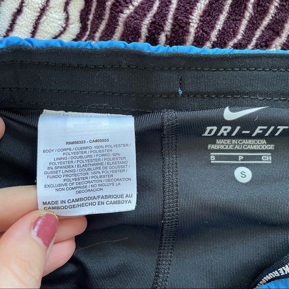 Nike Dri-fit Blue and Green Running Shorts - Picture 3 of 4